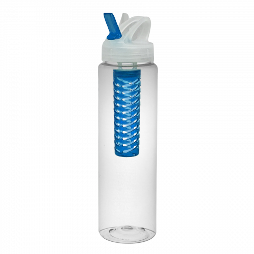 PET Clear 32 oz. Bottle w/ Freedom Lid & Clear Infuser Basket and Blue Spout