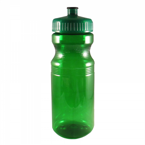 Green Clear PET 24 oz. Bike Style Sports Bottle with Push Pull Lid