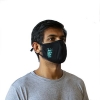 3 Ply Black Cotton Mask Adjustable Ear loops, Seam & Interior Nose Bridge