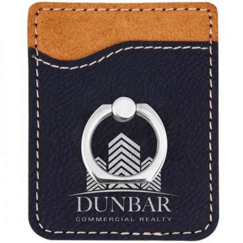 Leatherette Phone Wallet with Ring