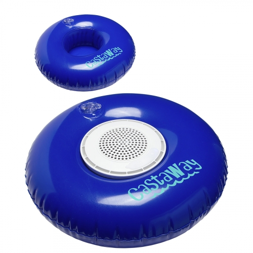 Castaway Inflatable Swim Ring with Waterproof Wireless Speaker