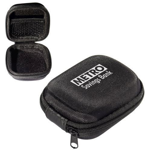 Polyester and EVA Zippered Earbud Case