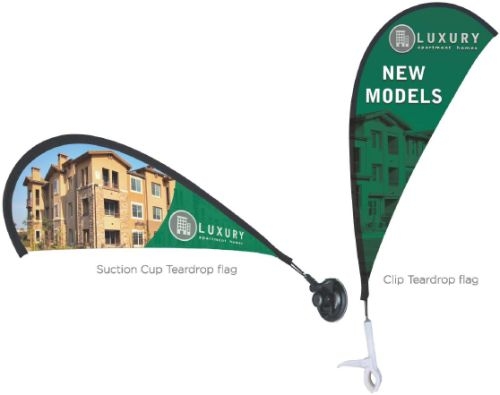 Suction Cup and Clip Advertising Flags