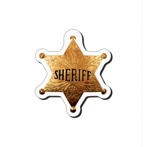 4CP SHERIFF BADGE 6 PT MAGNET