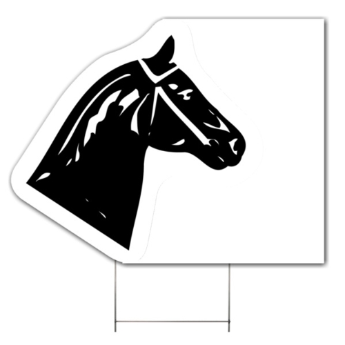 HORSE (Head) CORRUGATED PLASTIC YARD SIGN