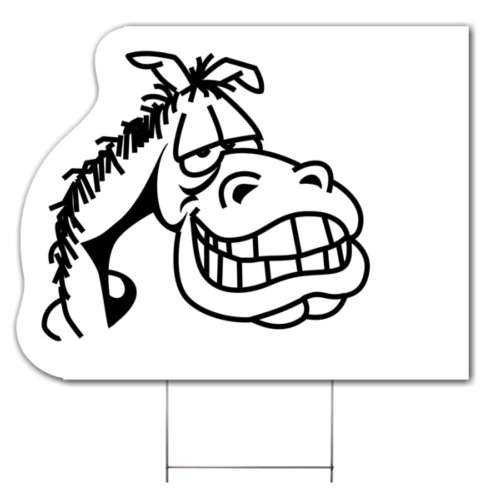 HORSE (Smiling) CORRUGATED PLASTIC YARD SIGN