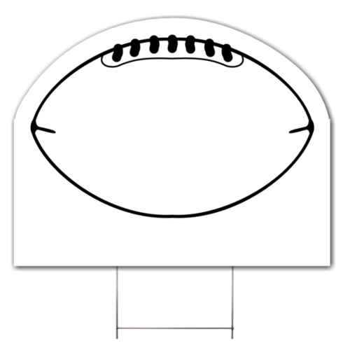 Football (Curved Laces-Outline) CORRUGATED PLASTIC YARD SIGN