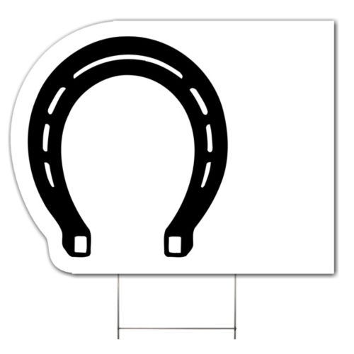 Horseshoe (Down) CORRUGATED PLASTIC YARD SIGN