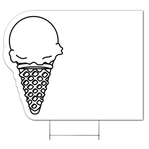 Ice Cream Cone (1 Scp) CORRUGATED PLASTIC YARD SIGN