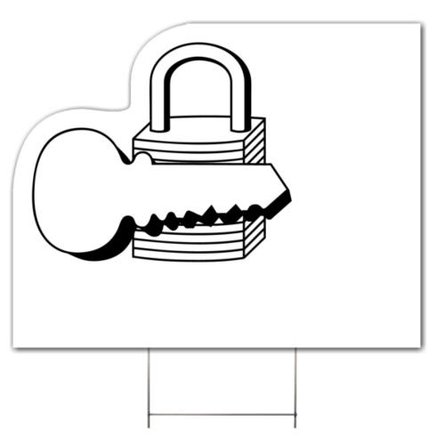 Lock & Key CORRUGATED PLASTIC YARD SIGN