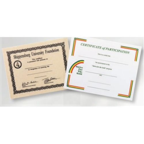 Foil embossed certificates - printed