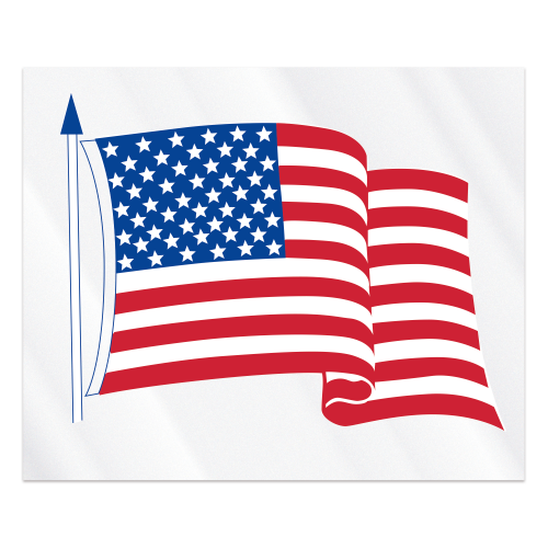 Clear Static Cling U.S. Flag Static Face Decal (3 1/2