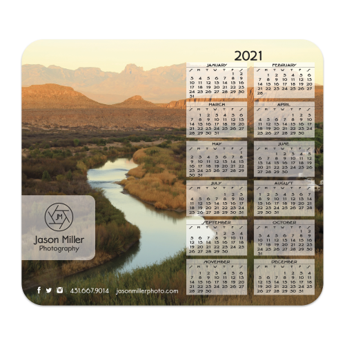 Ultra Thin Full Color Calendar Mouse Pads with Vertical Right Calendar