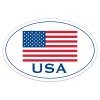 White Vinyl U.S. Flag Removable Adhesive Decal (4