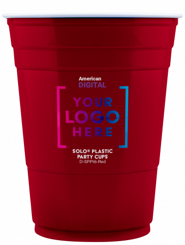 7 oz Solo® Plastic Party Cup - Red - Digital