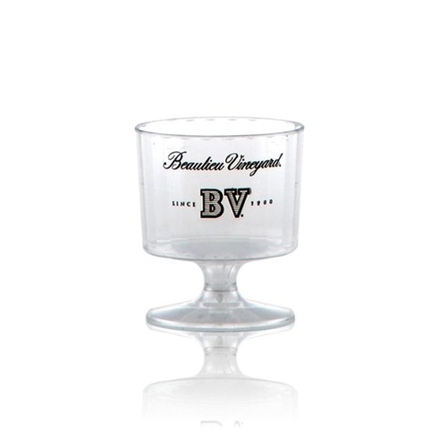 2 oz Clear Fluted Plastic Footed Wine Cup - Tradition