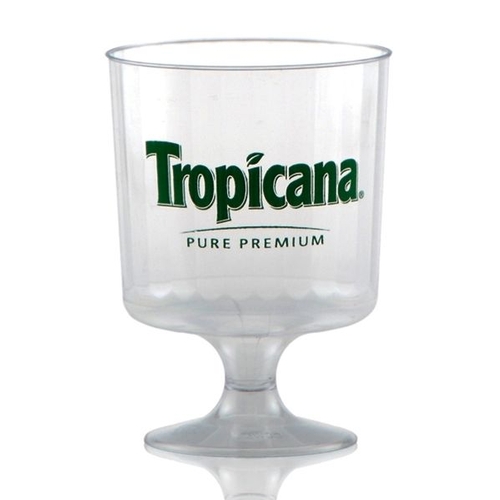 8 oz Clear Fluted Plastic Footed Wine Cup - Tradition