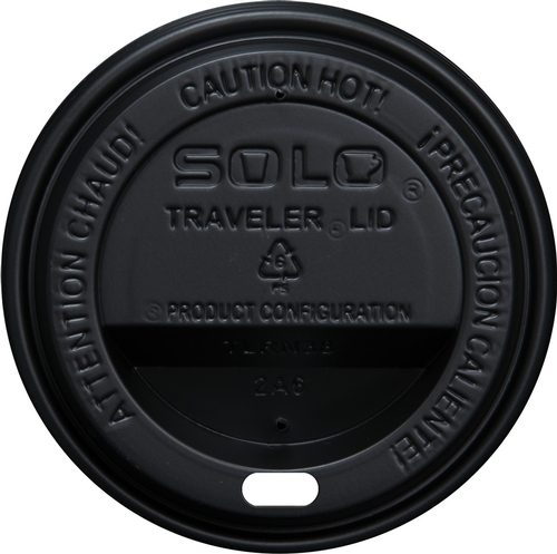 8 oz White Paper Cup Domed Lid - Black