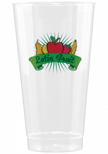 16 oz Clear Fluted Plastic Cup - Digital