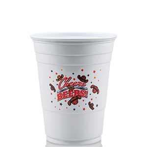 16 oz Solo® Plastic Party Cup - White - Digital