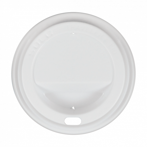 8 oz White Paper Cup Domed Lid - White