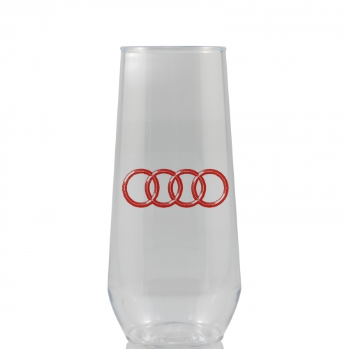 10 oz Clear Plastic Stemless Flute - Tradition