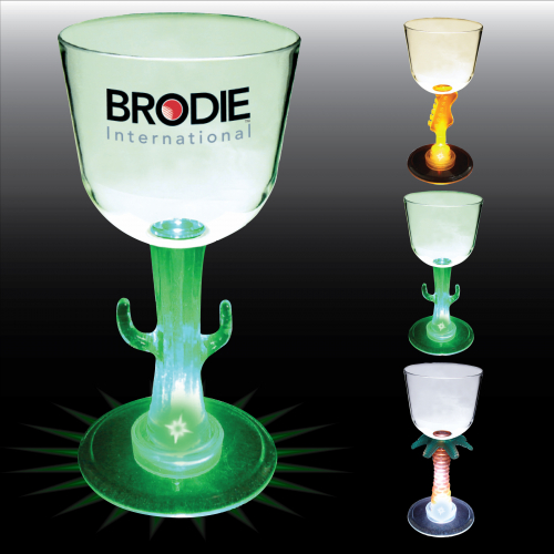 7 Oz. Plastic Light-Up Novelty Stem Wine Glass