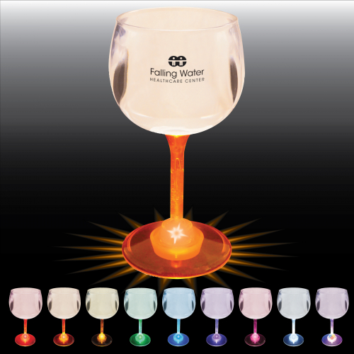 12 Oz. Goblet Glass w/ Light Up Contrast Standard Stem