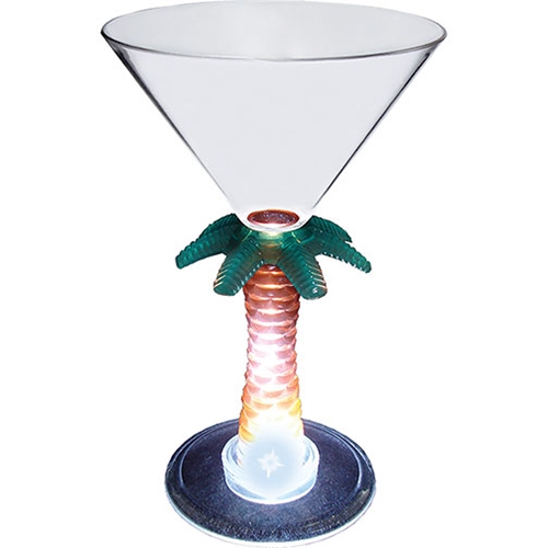 7oz Lighted Palm Tree Novelty Stem Martini