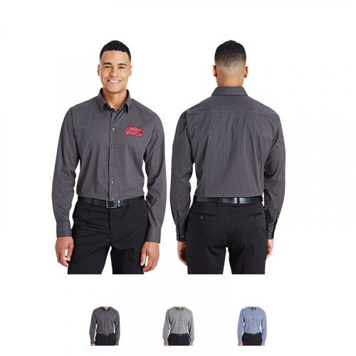 Devon & Jones® CrownLux Performance Men's Tonal Mini Check Shirt