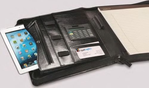 Alpha Zip-Around Portfolio with Tablet Case and Calculator
