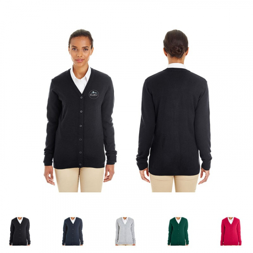 Harriton® Ladies' Pilbloc™ V-Neck Button Cardigan Sweater