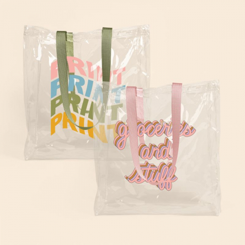 Continued All That Grocery Clear/Grid Vinyl Tote