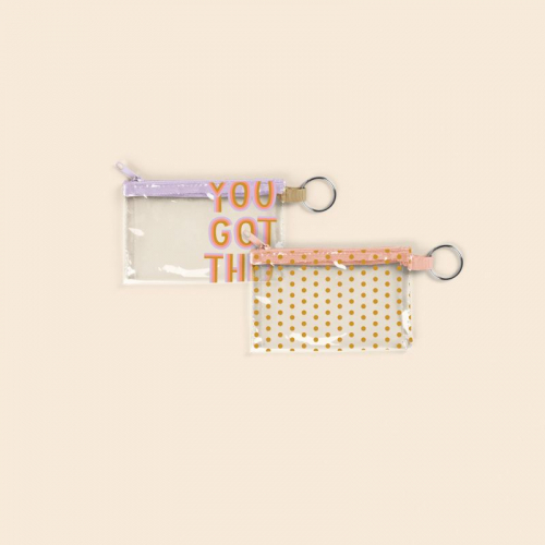 Continued Penny Key Ring Pouch (Clear + Grid Vinyl)