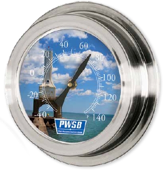 Nickel Replica Porthole Thermometer (9