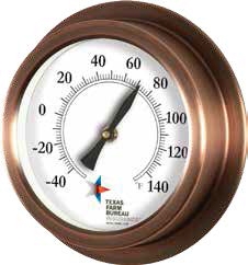 Copper Replica Porthole Thermometer (9
