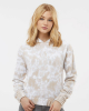Women's Sueded Fleece Tie-Dyed Crop Hooded Sweatshirt - W23718
