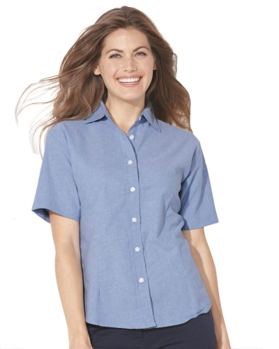 Women's Short Sleeve Stain Resistant Oxford Shirt
