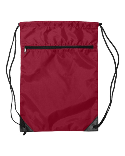 Zippered Drawstring Backpack - 8888