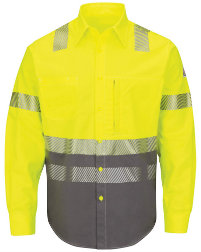 Hi-Visibility Color Block Uniform Shirt - EXCEL FR® ComforTouch® - 7 Oz. - Long Sizes