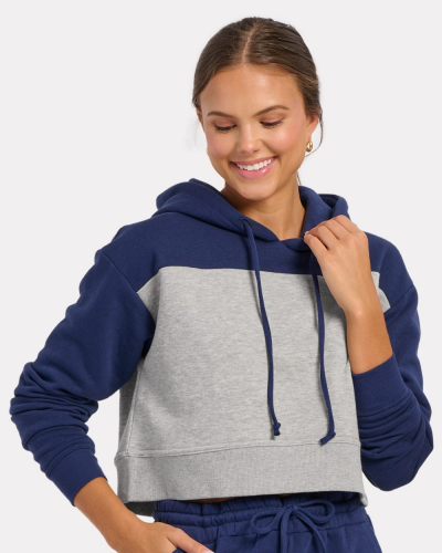 Women's Cropped Fleece Hooded Sweatshirt - BW5404
