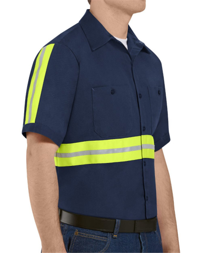 Enhanced Visibility Short Sleeve Cotton Work Shirt - Tall Sizes - SC40ET
