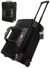 Terni Brown Leather/Black Twill Nylon Trolley Bag