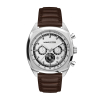 WC8394 42MM STEEL SILVER CASE, CHRONOGRAPH MVMT, WHITE DIAL, DTE DISPLAY, LEATHER STRAP, FLAT MINERAL CRYST