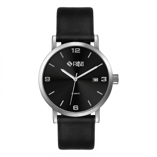 WC2512 39MM STEEL SILVER CASE, 3 HAND MVMT, DTE DISPLAY, BLACK DIAL, LEATHER STRAP, FLAT MINERAL CRYSTAL, 5