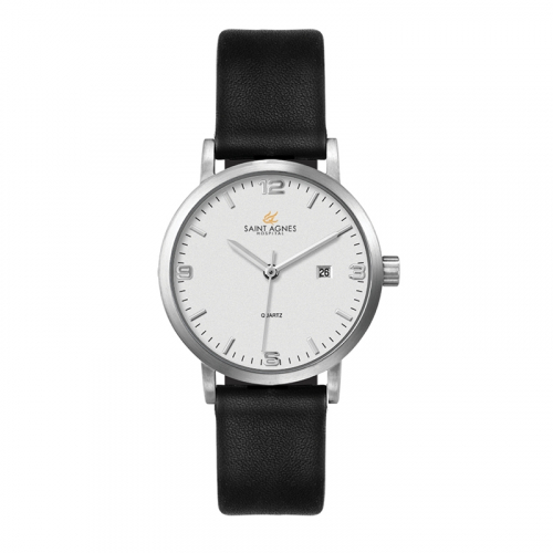 WC2515 20MM STEEL SILVER CASE, 3 HAND MVMT, DTE DISPLAY, WHITE DIAL, LEATHER STRAP, FLAT MINERAL CRYSTAL, 5