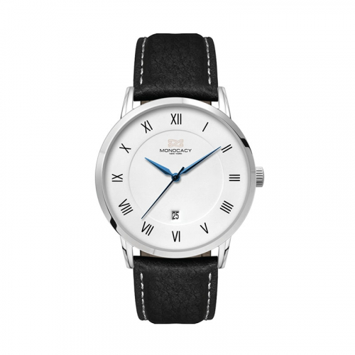 WC8116 39MM STEEL SILVER CASE, 3 HAND MVMT, DTE DISPLAY, WHITE DIAL, LEATHER STRAP, DOME MINERAL CRYSTAL, 3