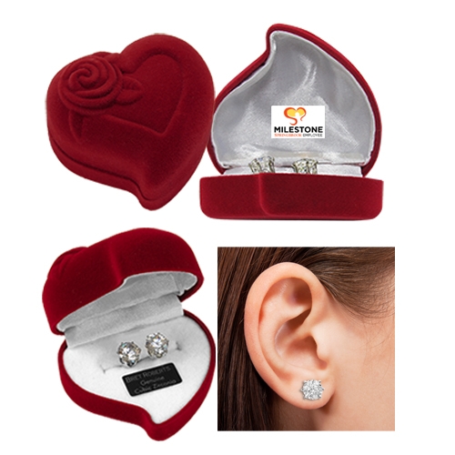 Cubic Zirconia Earrings with Heart