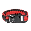 Red & Black Paracord Bracelet with Whistle