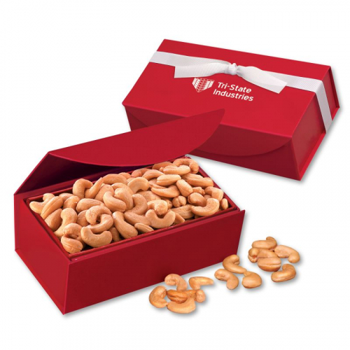 Fancy Cashews in Red Magnetic Closure Box